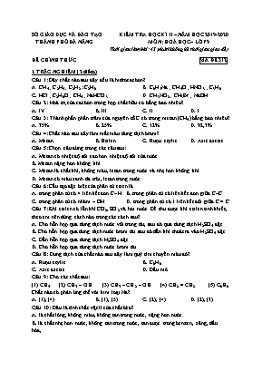Đề kiểm tra học kỳ II môn Hóa học Lớp 9 - Mã đề 312 - Năm học 2019-2020 - Sở giáo dục và đào tạo TP. Đà Nẵng